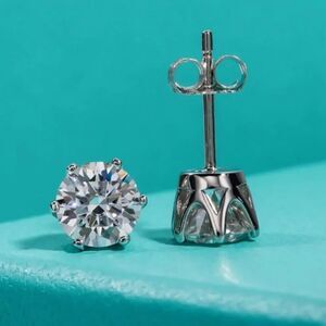 Certified 2ct t.w. VVS1 Moissanite Luxury Stud Earrings